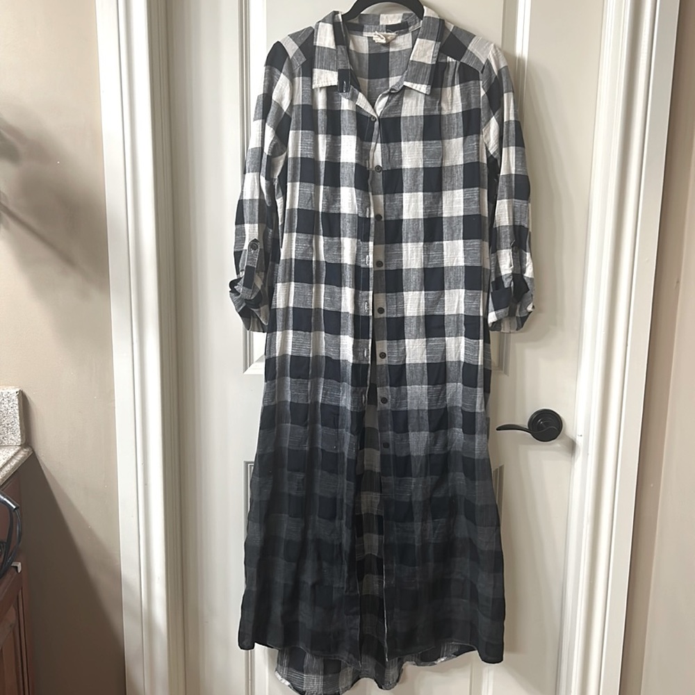 Boutique Duster size L navy and cream